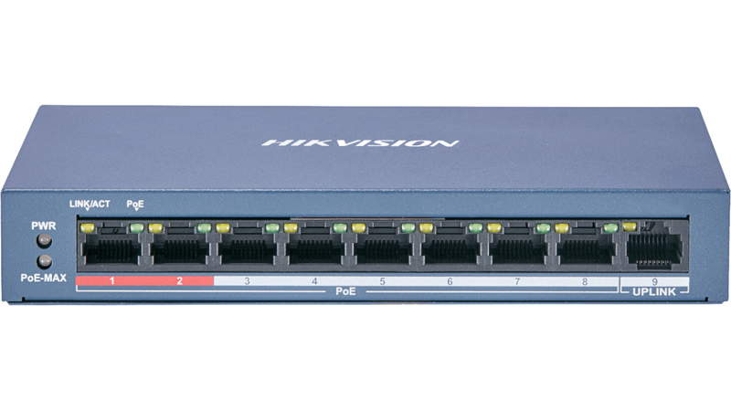 Hikvision DS-3E0109P-E/M 9-Port PoE Switch 8×PoE 100Mbps Long Range 300m