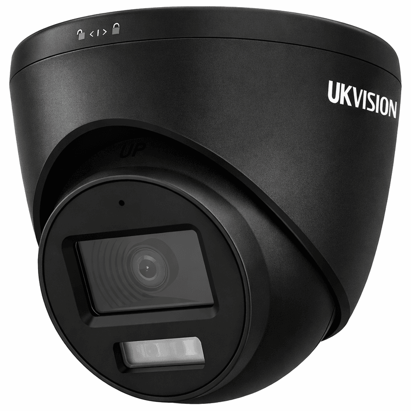 Ukvision 3K Smart Hybrid Light ColorVu Fixed Turret Camera Black