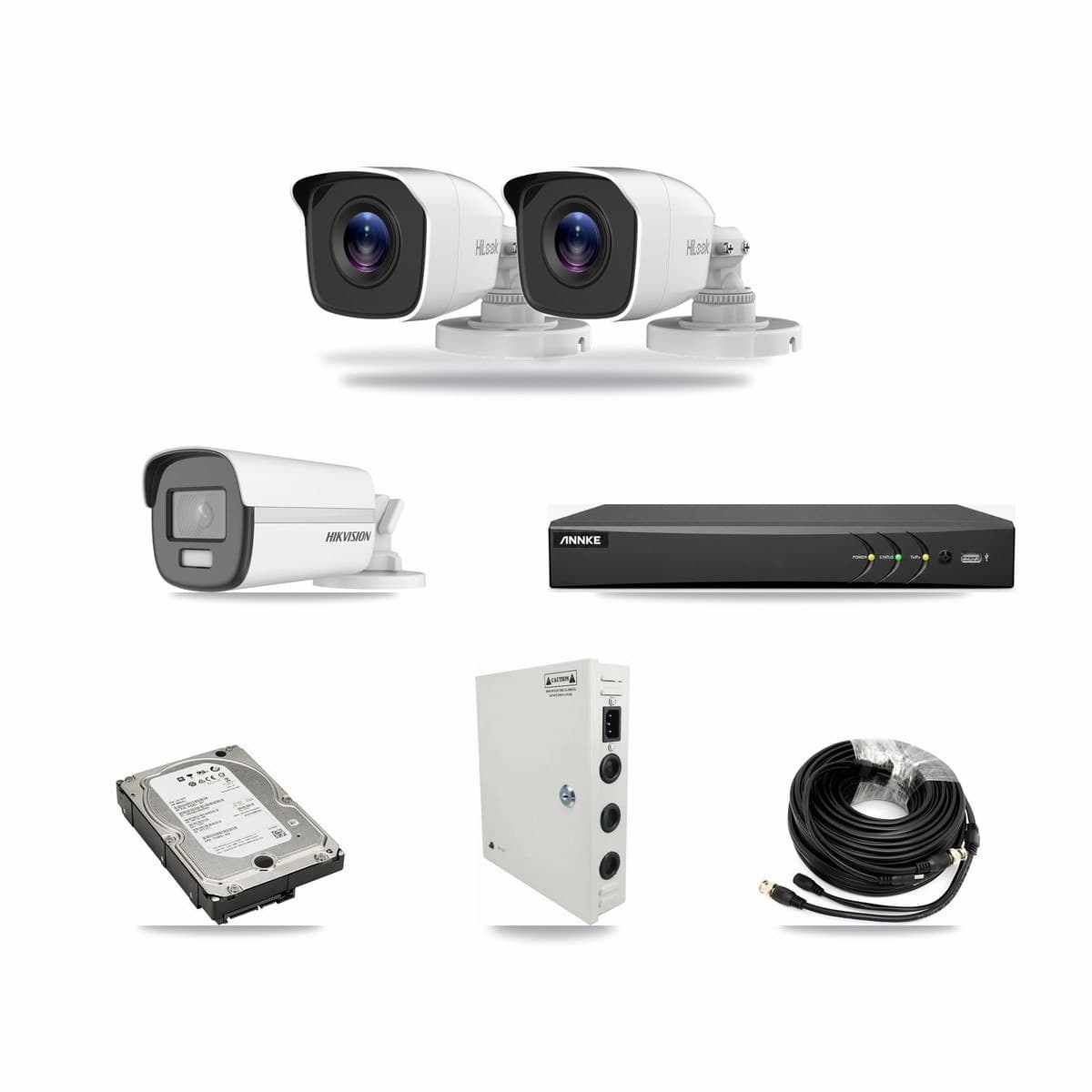 4-Channel 4MP – 4K CCTV Kit — 1 4K + 2 4MP Bullet Cameras + 5TB Recording (AN-DV4-8MP Recorder) - Image 1