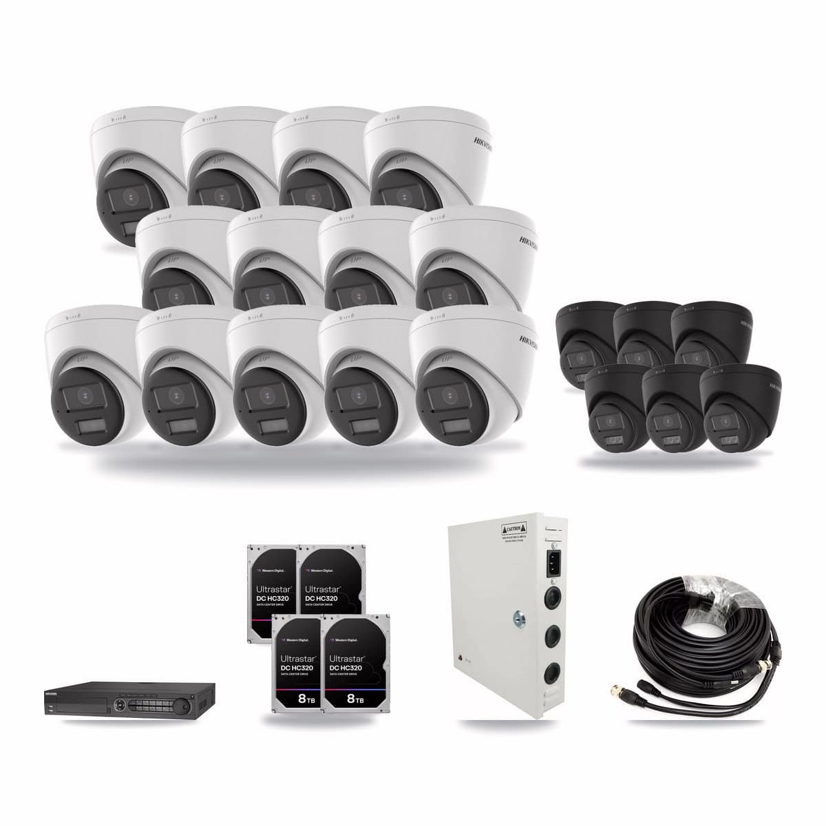 Hikvision 32-Channel 5MP – 4K CCTV Kit — 13 5MP + 6 4K Turret Cameras + 4× 8TB Recording - Image 1