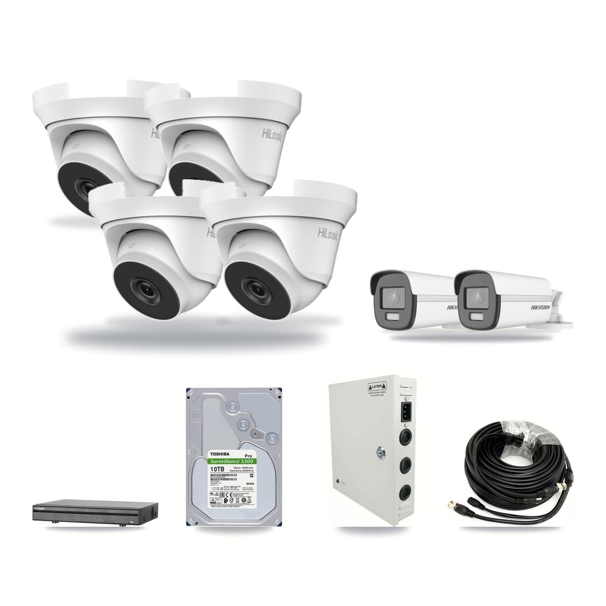 8-Channel 4MP – 4K CCTV Kit — 2 4K Bullet + 4 4MP Turret Cameras + 10TB Recording - Image 1