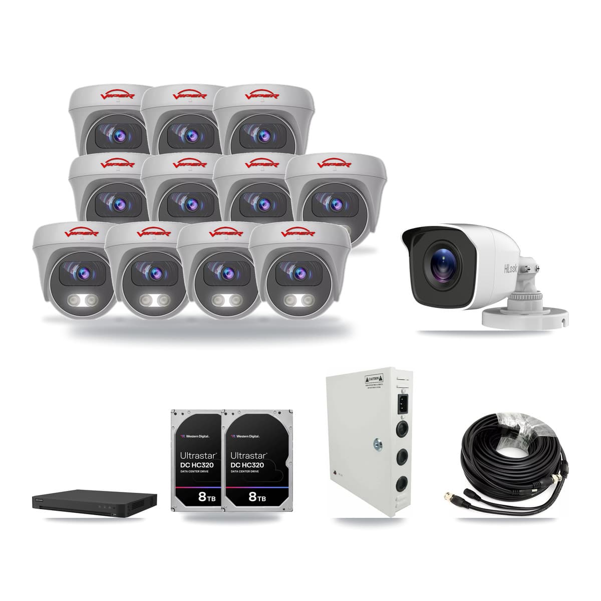 32-Channel 4MP – 5MP CCTV Kit — 1 4MP Bullet + 11 5MP Cameras + 2× 8TB Recording - Image 1