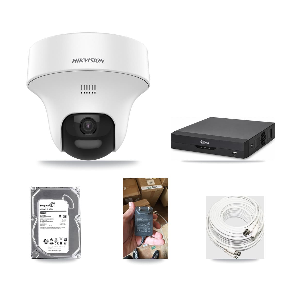 Hikvision & Dahua 4-Channel 5MP CCTV Kit — 1 DS-2CE70K0T Turret Camera + 1TB Recording - Image 1