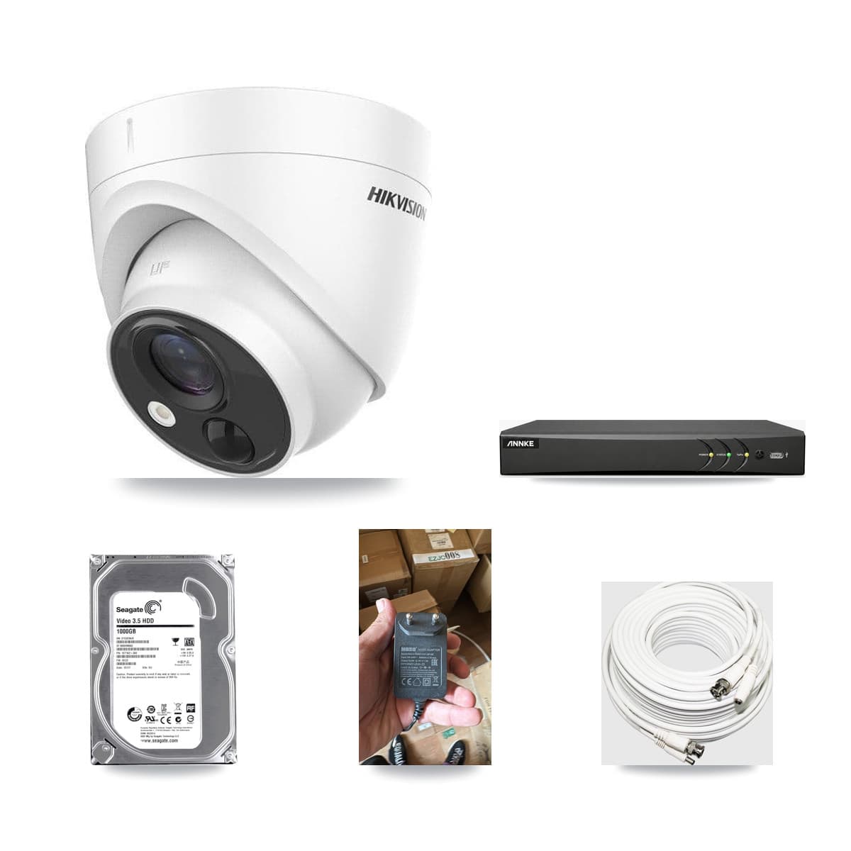 Hikvision & ANNKE 4-Channel 5MP CCTV Kit — 1 DS-2CE71H0T Turret Camera + 1TB Recording - Image 1