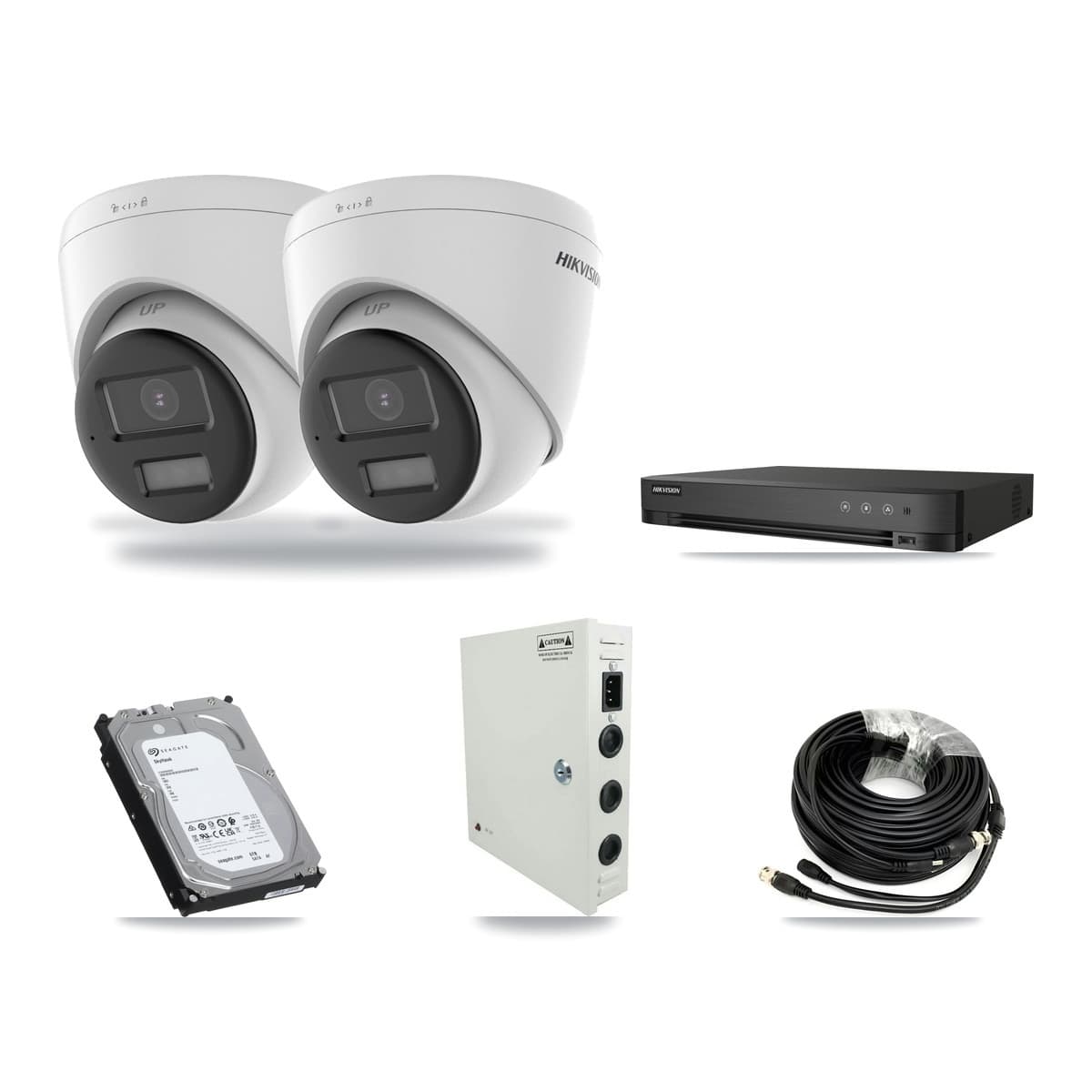 Hikvision 4-Channel 5MP CCTV Kit — 2 Turret Cameras + 6TB Recording - Image 1