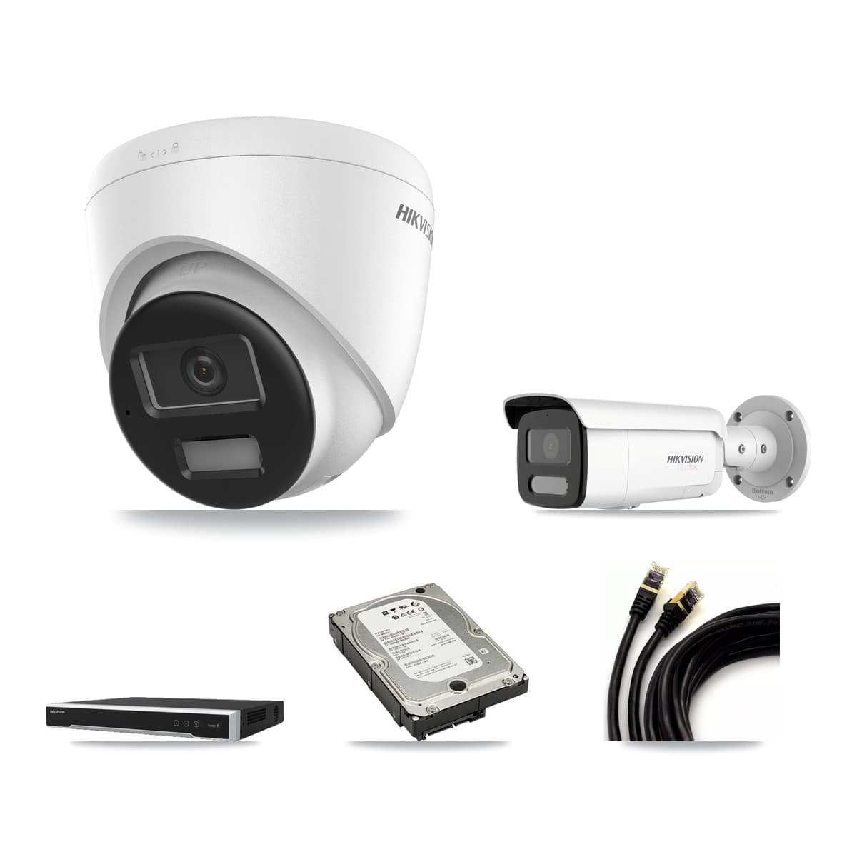 Hikvision 8-Channel 4K CCTV Kit — 1 Turret + 1 Bullet Cameras + 5TB Recording - Image 1
