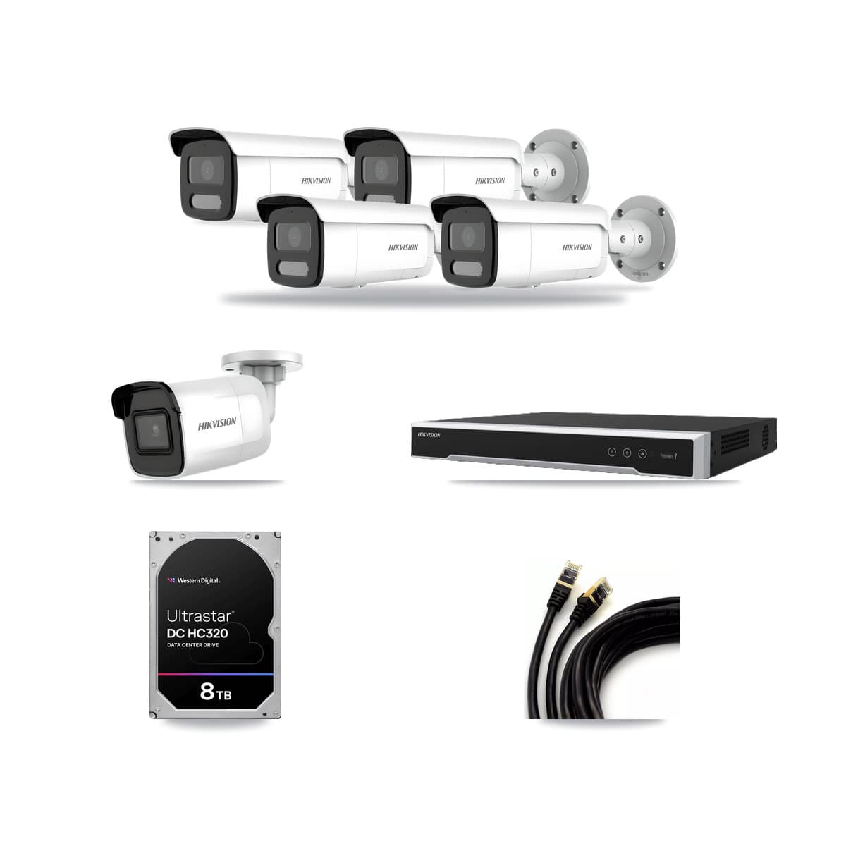 Hikvision 16-Channel 4MP – 4K CCTV Kit — 1 4K + 4 4MP Bullet Cameras + 8TB Recording - Image 1