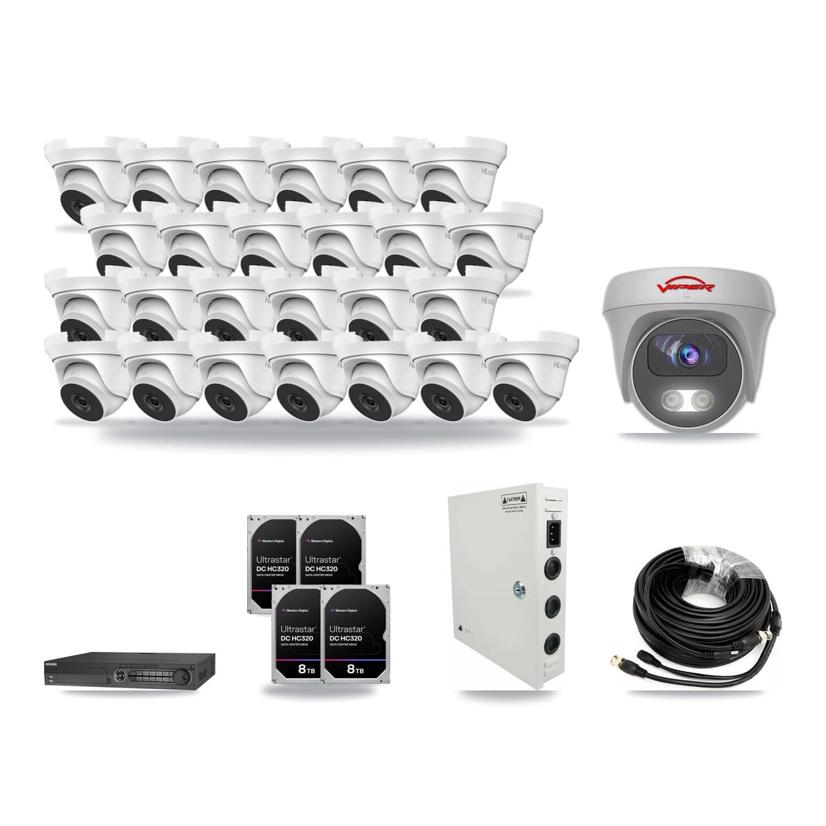 32-Channel 4MP – 5MP CCTV Kit — 25 4MP Turret + 1 5MP Cameras + 4× 8TB Recording - Image 1