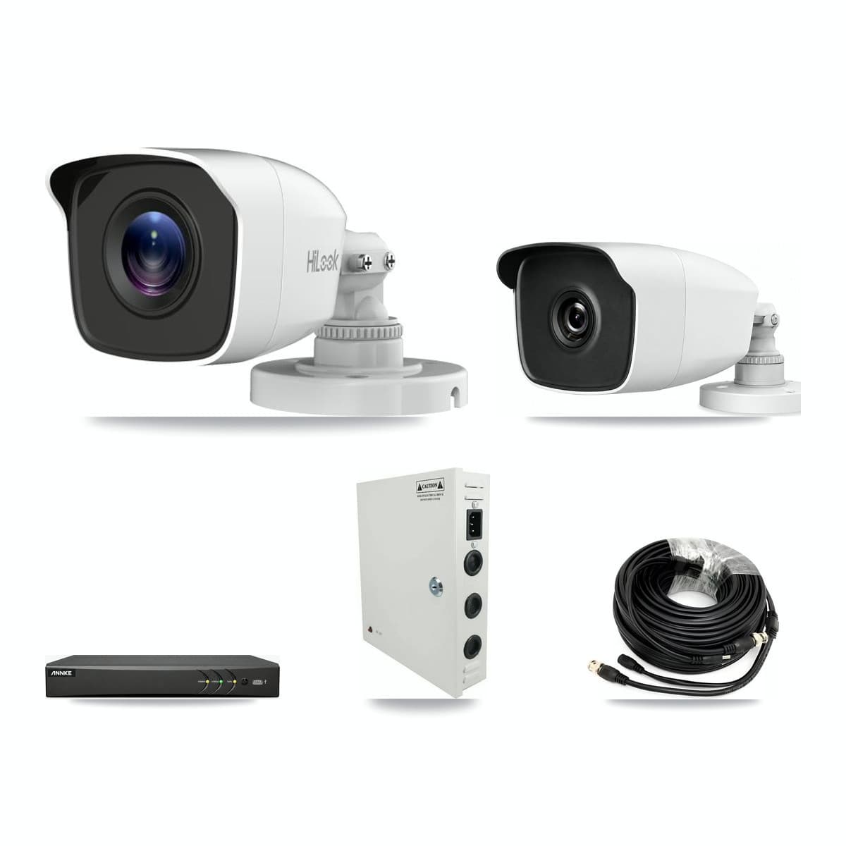 ANNKE 4-channel CCTV kit: 2 cameras (1× 4MP Bullet + 1× 3MP Bullet), 3TB hard drive