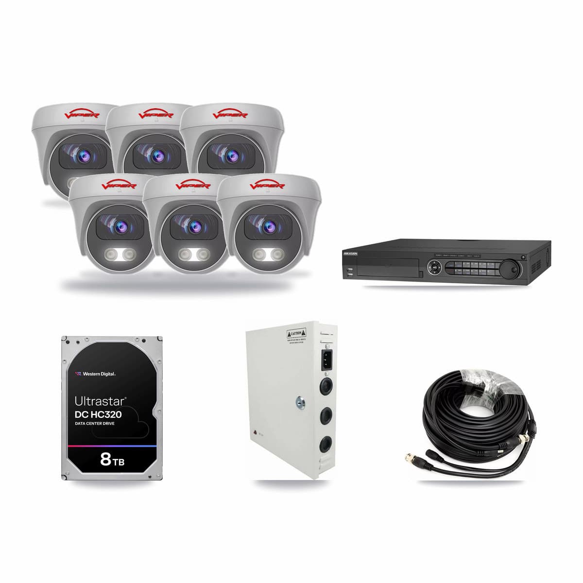 Viper & Hikvision 32-Channel 5MP CCTV Kit — 6 Cameras + 8TB Recording - Image 1