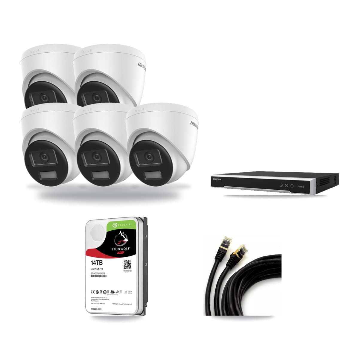 Hikvision 16-Channel 4K CCTV Kit — 5 Turret Cameras + 14TB Recording - Image 1