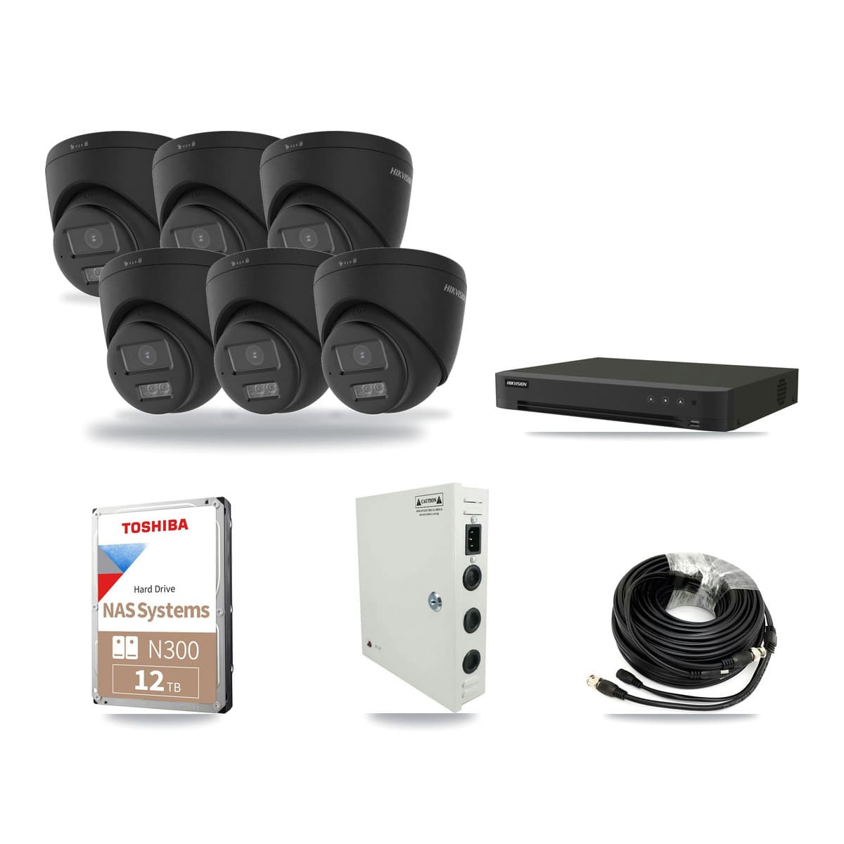 Hikvision 8-Channel 4K CCTV Kit — 6 Turret Cameras + 12TB Recording - Image 1