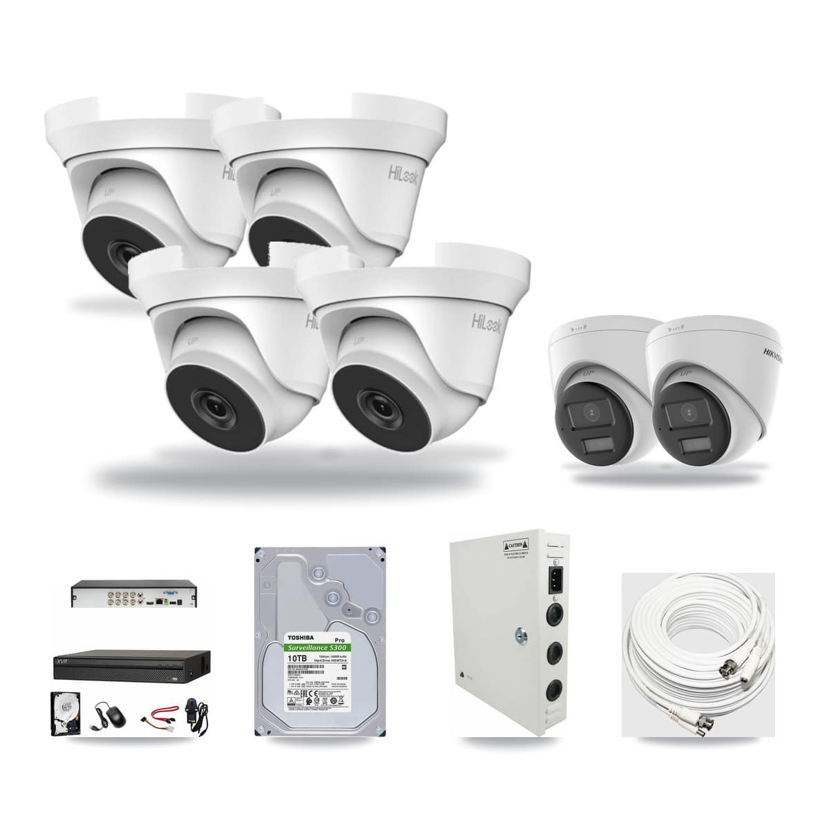 8-Channel 4MP – 4K CCTV Kit — 2 Hikvision 4K + 4 HiLook 4MP Turret Cameras + 10TB Recording - Image 1