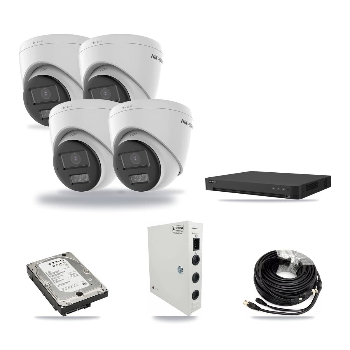 Hikvision 32-Channel 5MP CCTV Kit — 1 DS-2CE78K0T + 3 DS-2CE78K0T Turret Cameras + 5TB Recording - Image 1