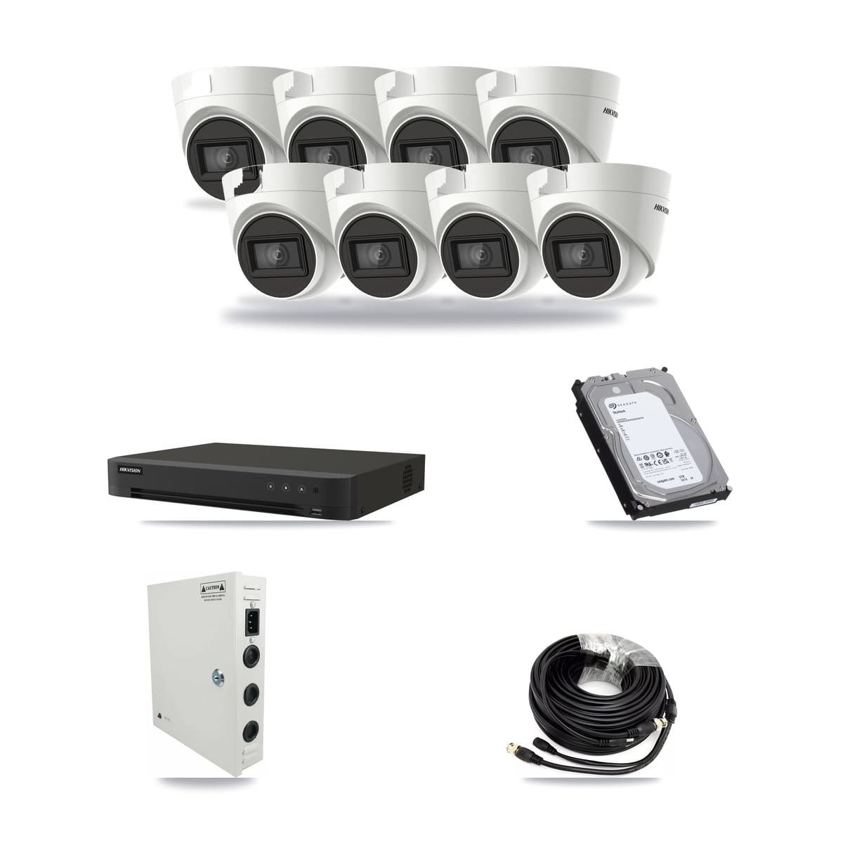 Hikvision 8-channel CCTV kit: 8 cameras (8× 4K Turret), 6TB hard drive