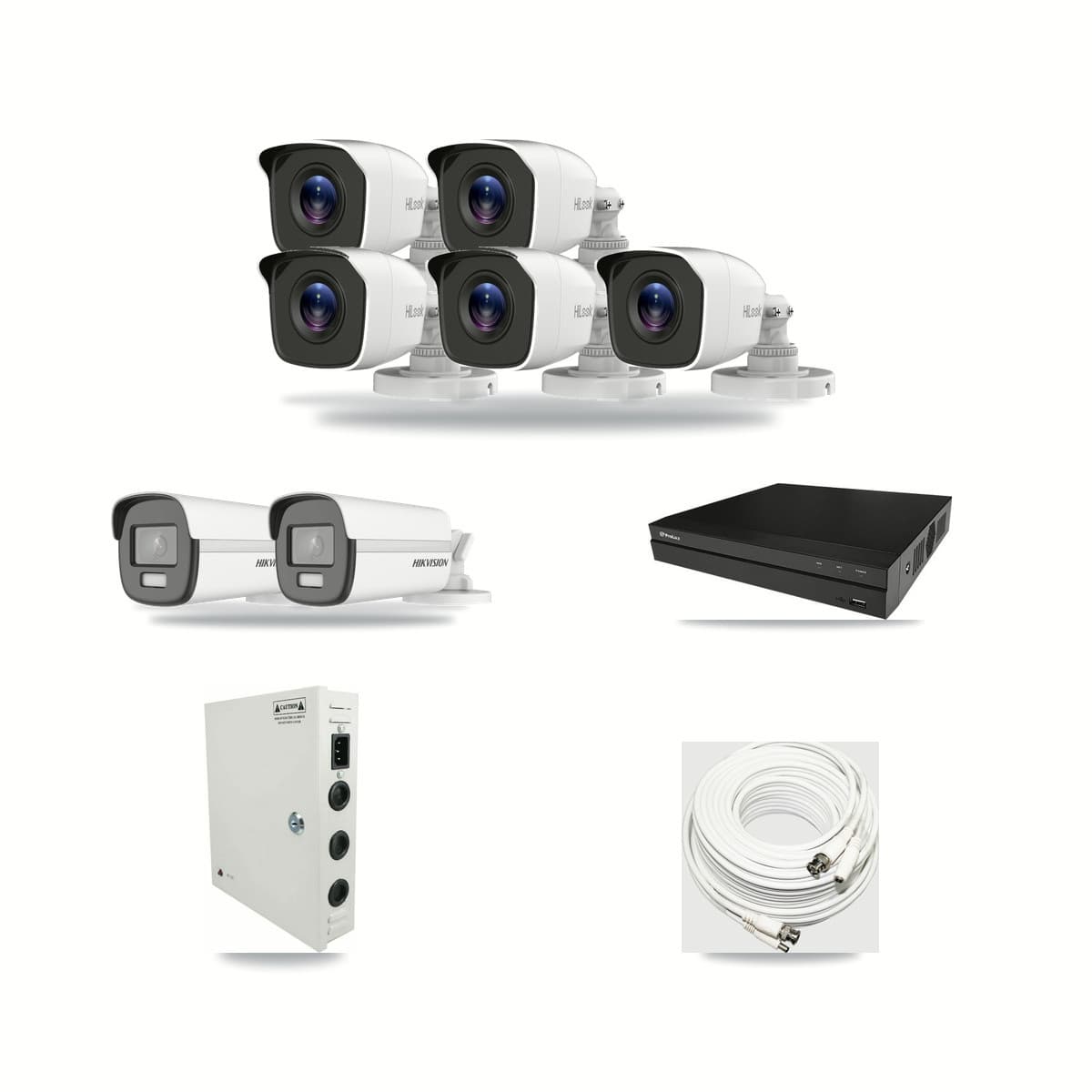 8-Channel 4MP – 4K CCTV Kit — 2 4K + 5 4MP Bullet Cameras + 2× 6TB Recording - Image 1