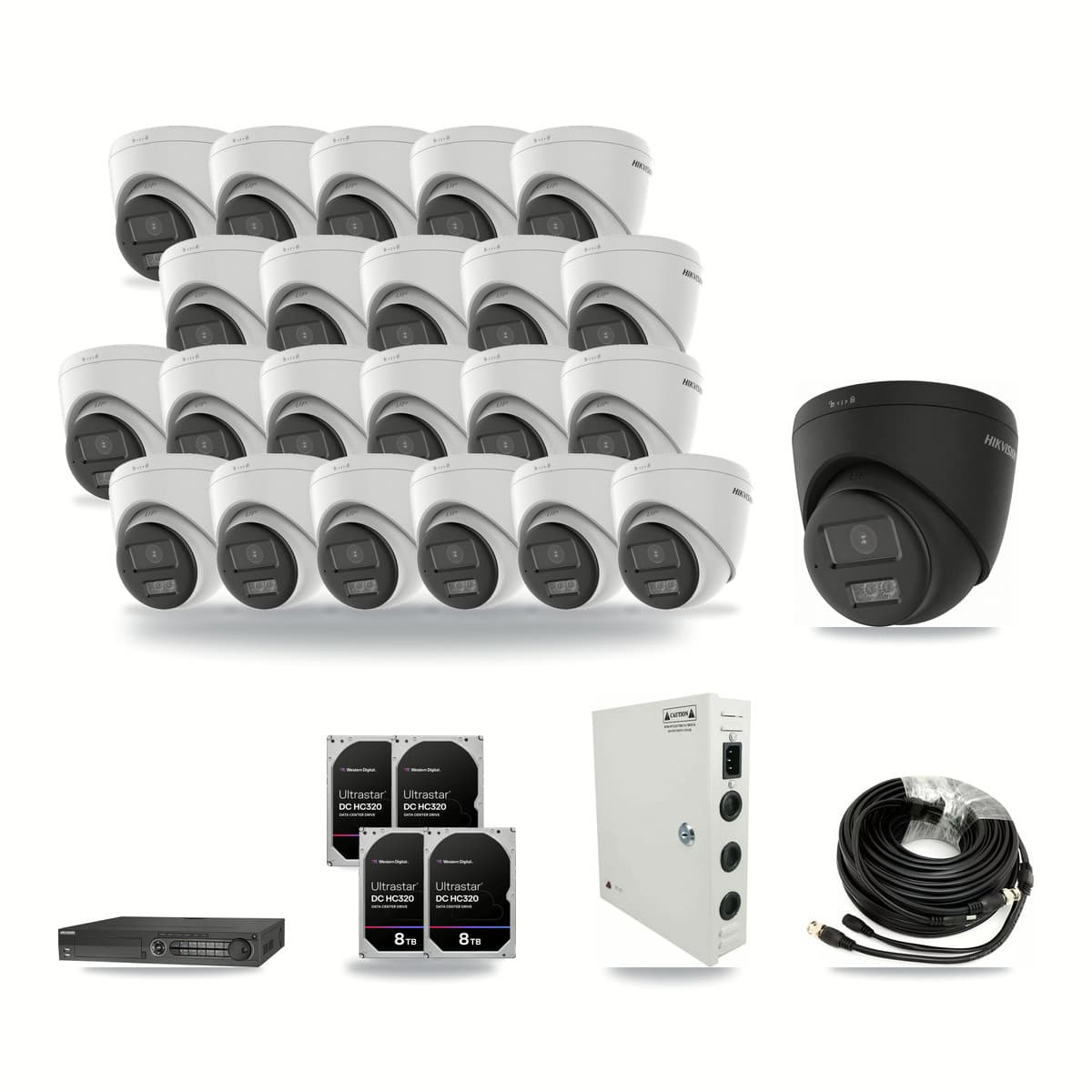 Hikvision 32-Channel 5MP – 4K CCTV Kit — 22 5MP + 1 4K Turret Cameras + 4× 8TB Recording - Image 1