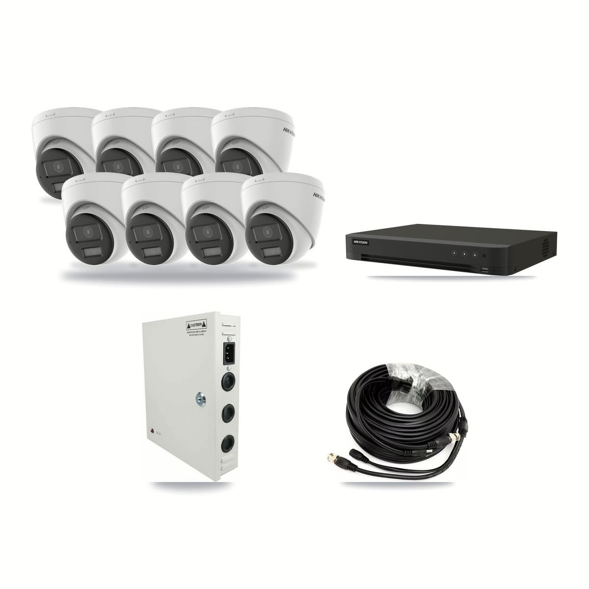 Hikvision 8-channel CCTV kit: 8 cameras (8× 4K Turret), 2TB hard drive