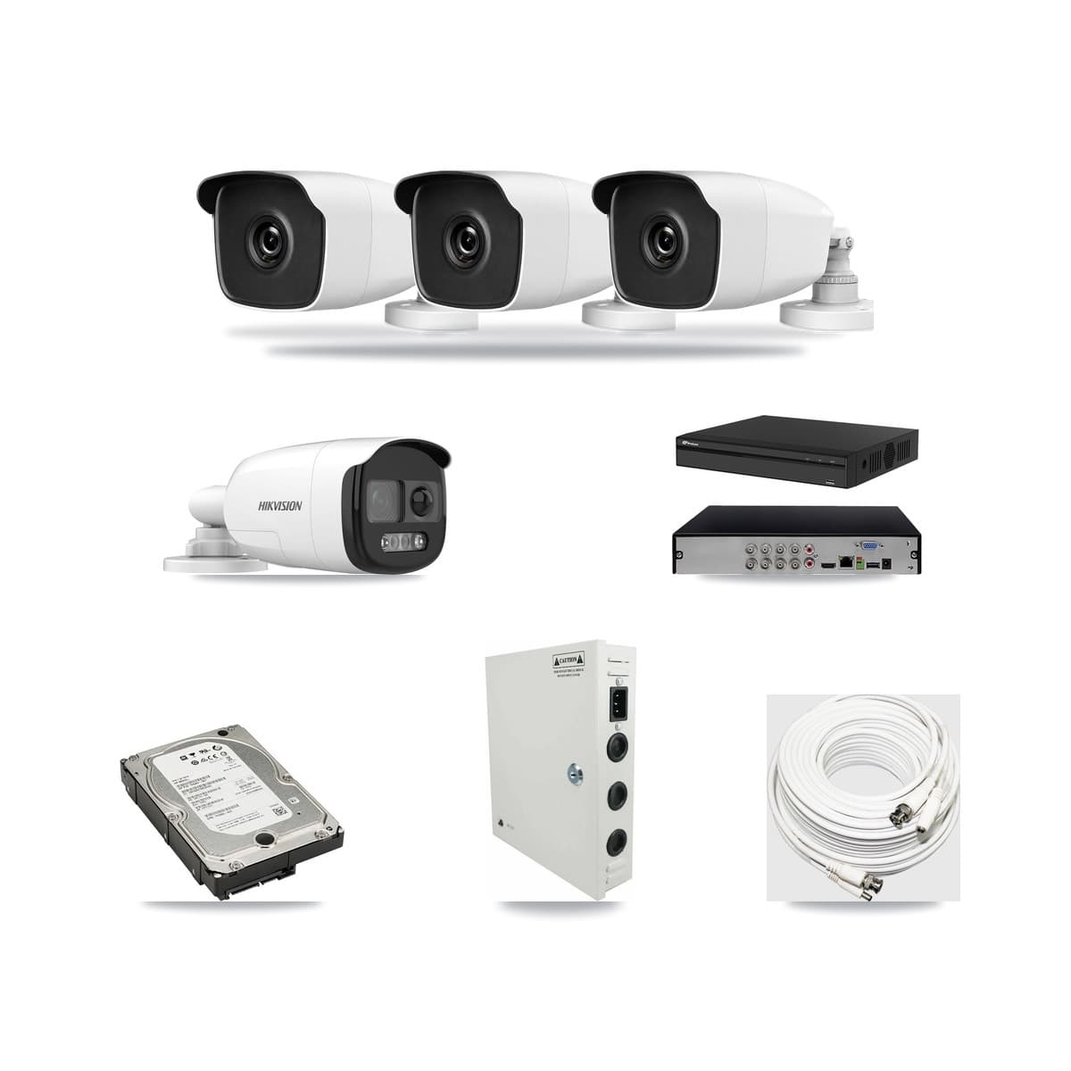 8-Channel 3MP – 5MP CCTV Kit — 1 5MP + 3 3MP Bullet Cameras + 5TB Recording - Image 1