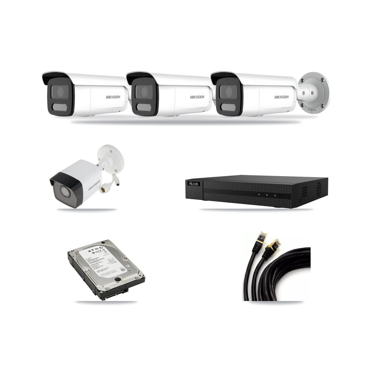 Hikvision & HiLook 8-Channel 4MP – 5MP CCTV Kit — 1 5MP + 3 4MP Bullet Cameras + 5TB Recording - Image 1