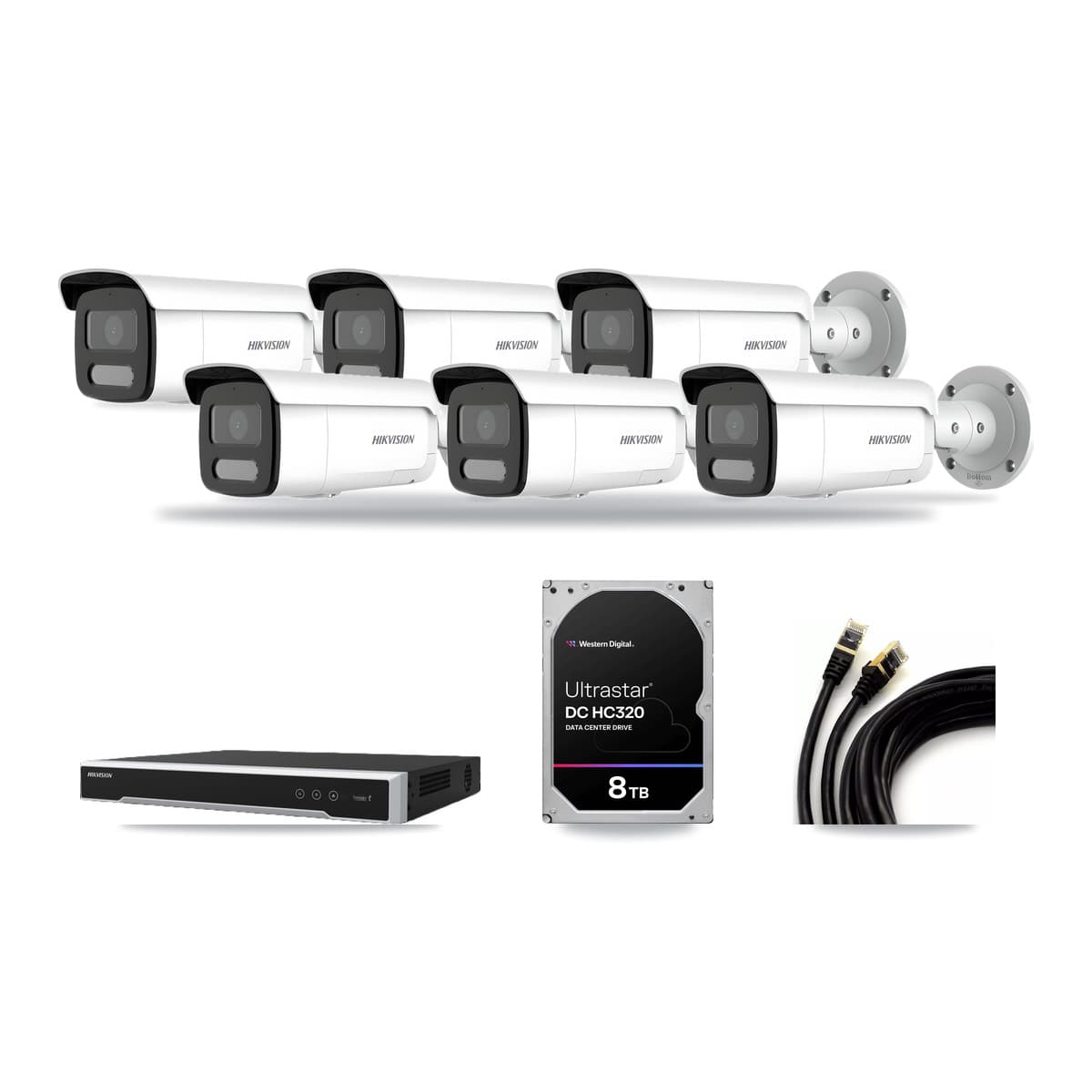 Hikvision 8-Channel 4MP CCTV Kit — 6 Bullet Cameras + 8TB Recording - Image 1