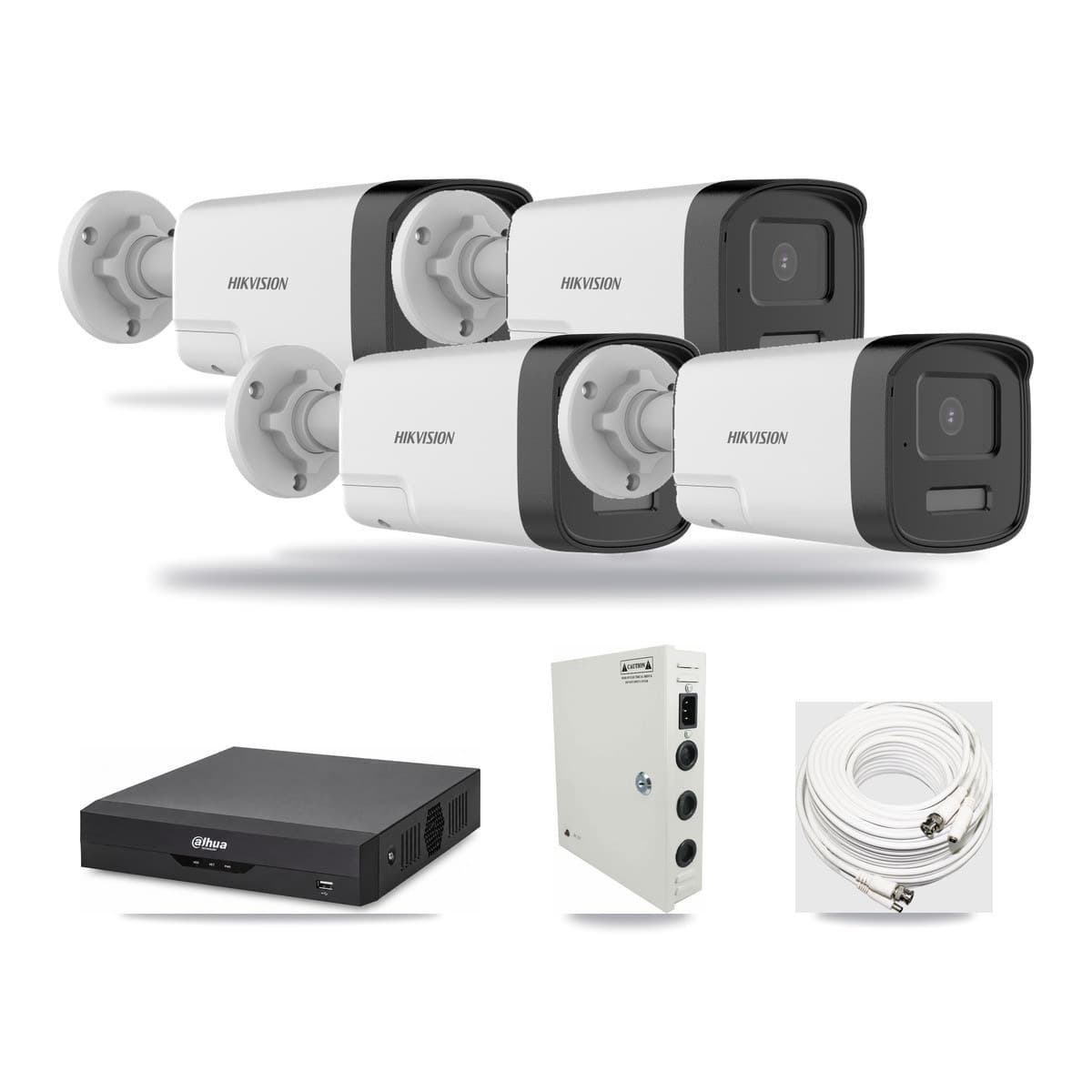 Hikvision & Dahua 4-Channel 5MP CCTV Kit — 4 DS-2CE17K0T Bullet Cameras + 6TB Recording - Image 1