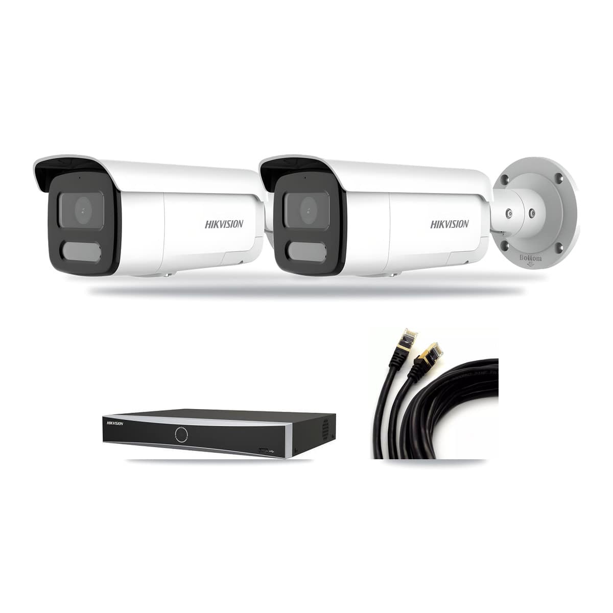 Hikvision 4-channel CCTV kit: 2 cameras (2× 4MP Bullet), 3TB hard drive