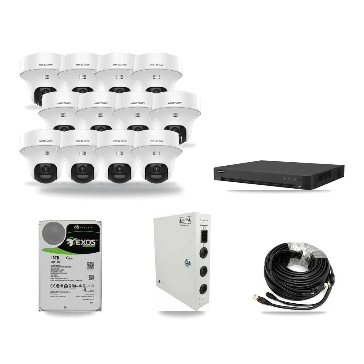 Hikvision 16-Channel 5MP CCTV Kit — 12 Turret Cameras + 16TB Recording - Image 1