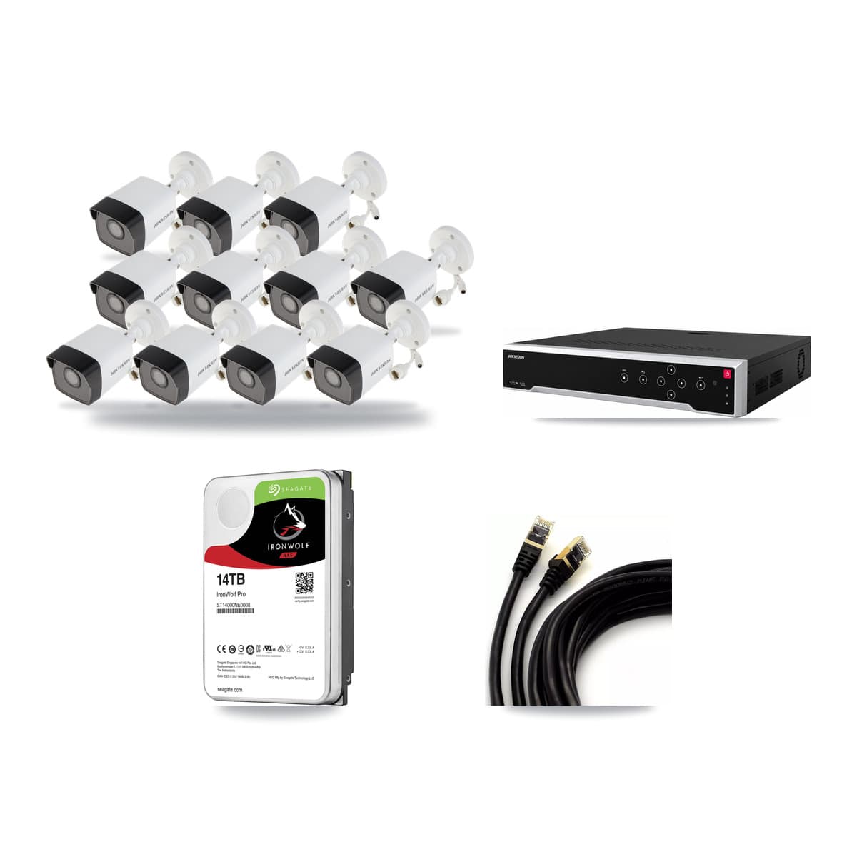 Hikvision 32-channel CCTV kit: 11 cameras (11× 5MP Bullet), 14TB hard drive