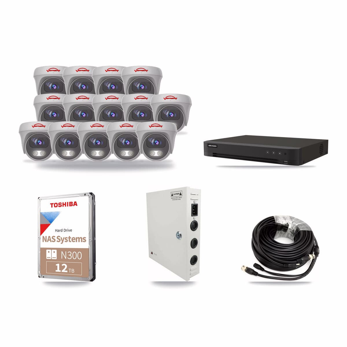 Viper & Hikvision 16-Channel 5MP CCTV Kit — 14 Cameras + 12TB Recording - Image 1