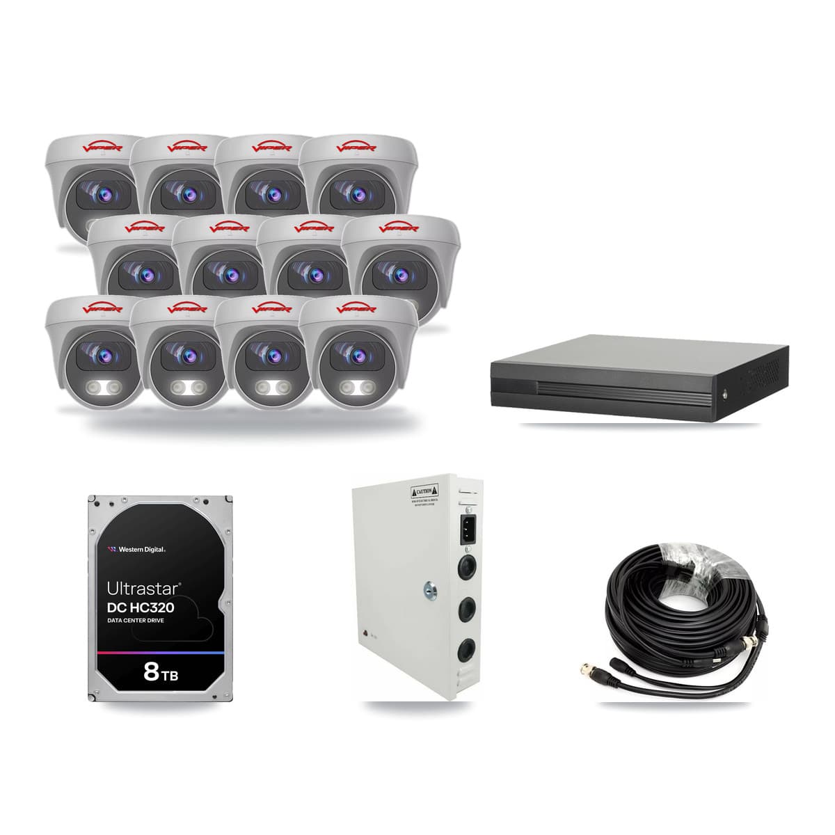 16-Channel 5MP CCTV Kit — 12 Viper Cameras + 8TB Recording - Image 1