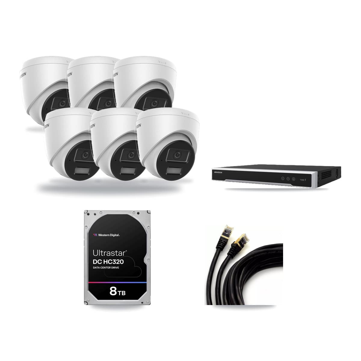 Hikvision 16-Channel 4MP CCTV Kit — 6 DS-2CD1343G2 Turret Cameras + 8TB Recording - Image 1