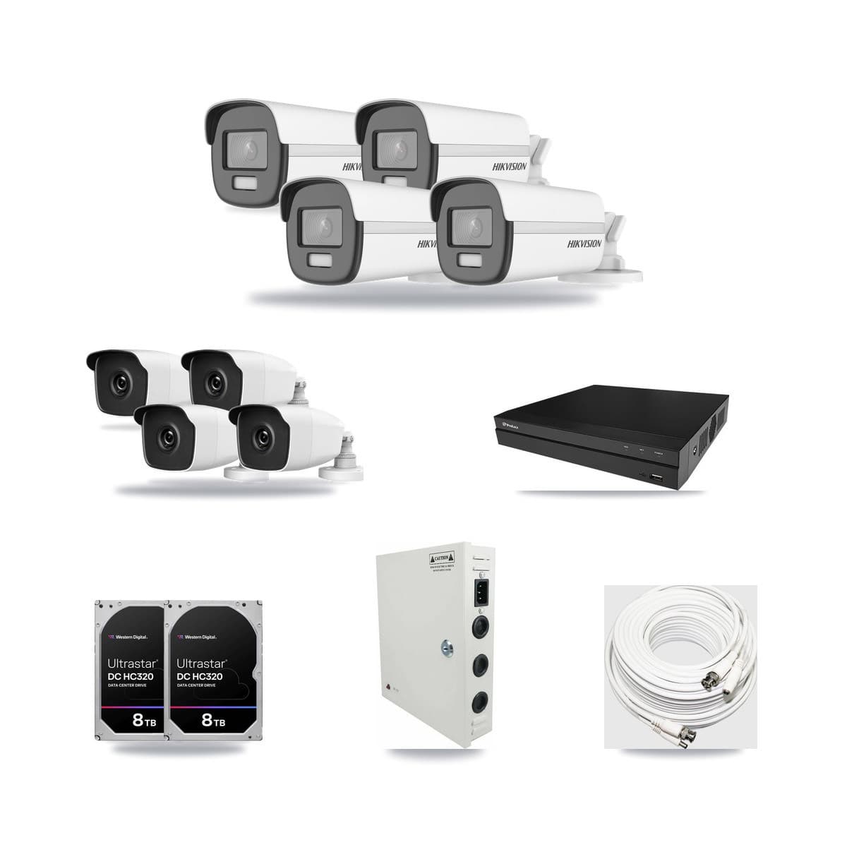 8-Channel 3MP – 4K CCTV Kit — 4 4K + 4 3MP Bullet Cameras + 2× 8TB Recording - Image 1