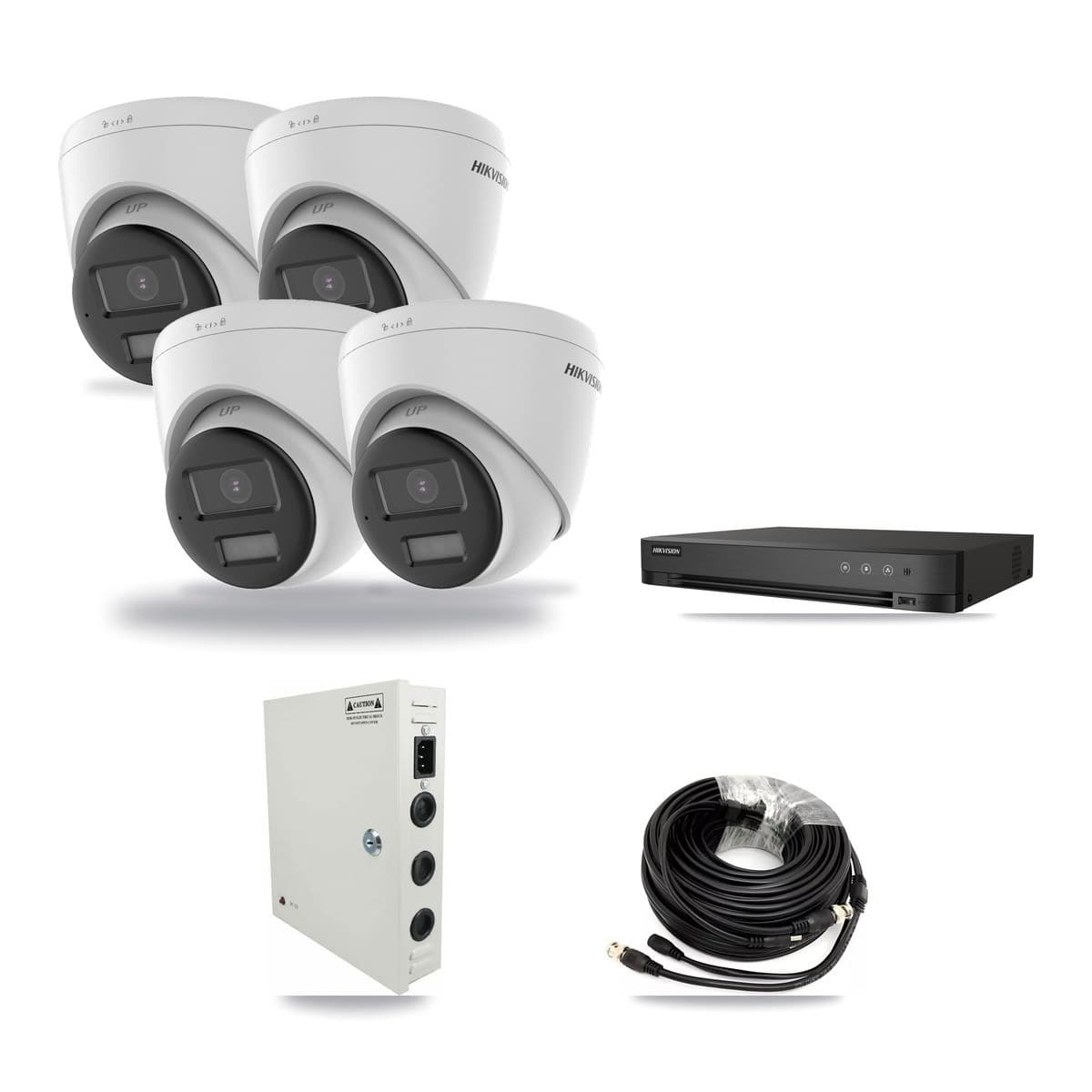 Hikvision 4-Channel 4K CCTV Kit — 4 DS-2CE78U0T Turret Cameras + 3TB Recording - Image 1