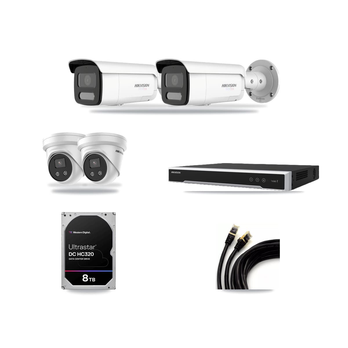 Hikvision 8-Channel 5MP – 4K CCTV Kit — 2 4K Bullet + 2 5MP Turret Cameras + 8TB Recording - Image 1