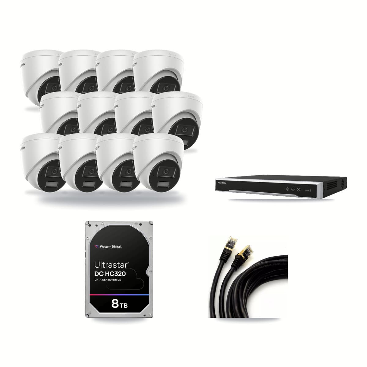 Hikvision 16-Channel 4MP CCTV Kit — 12 Turret Cameras + 8TB Recording - Image 1