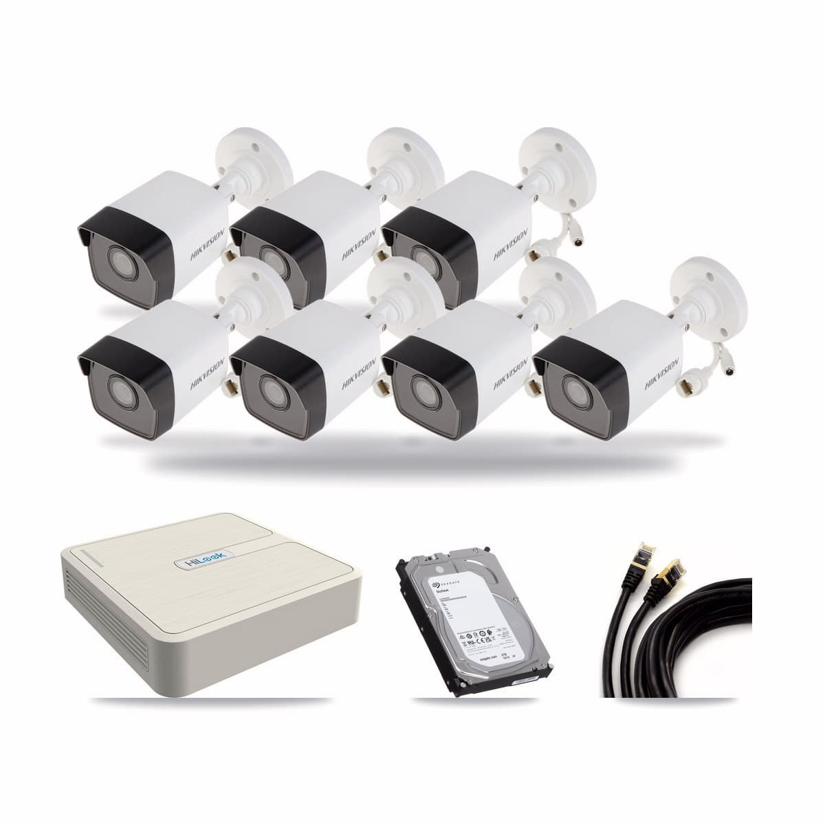 HiLook 8-channel CCTV kit: 7 cameras (7× 5MP Bullet), 6TB hard drive
