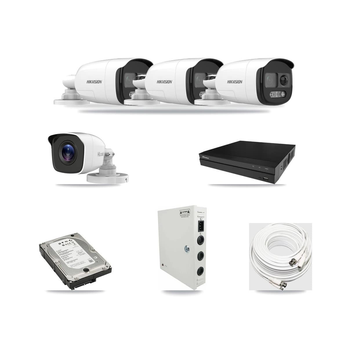 8-Channel 4MP – 5MP CCTV Kit — 3 5MP + 1 4MP Bullet Cameras + 5TB Recording (PXD-5208AN Recorder) - Image 1