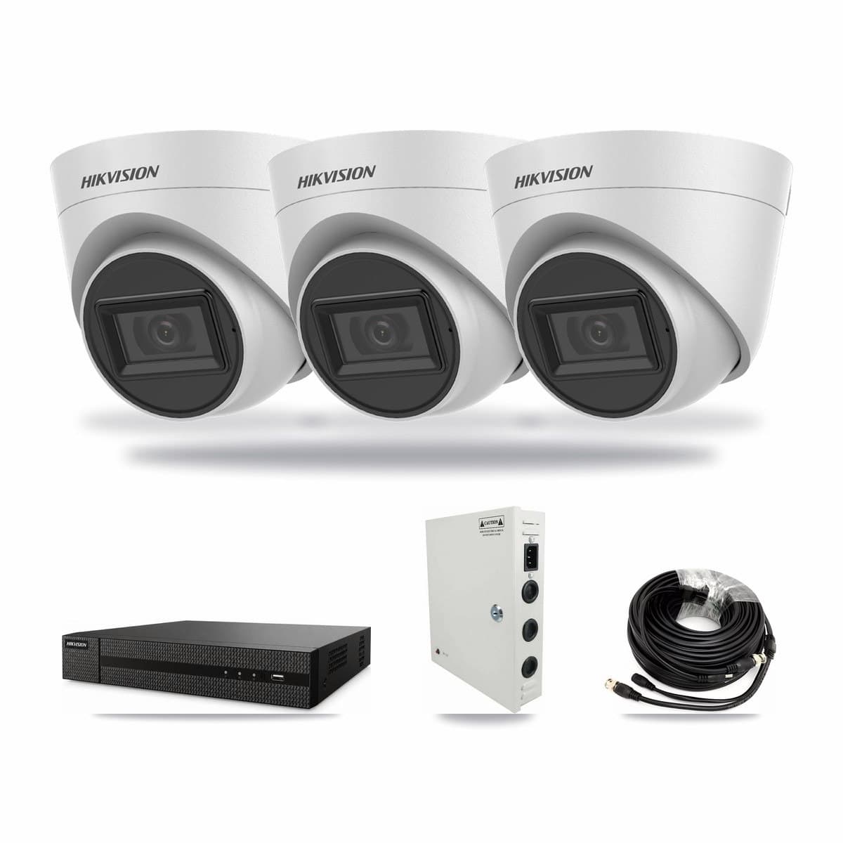 8-channel CCTV kit: 3 cameras (3× 5MP Turret), 3TB hard drive