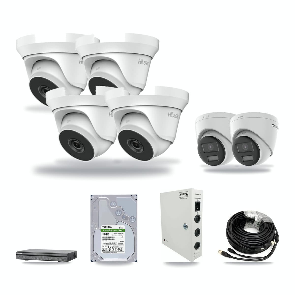 8-Channel 4MP – 4K CCTV Kit — 2 4K + 4 4MP Turret Cameras + 10TB Recording - Image 1