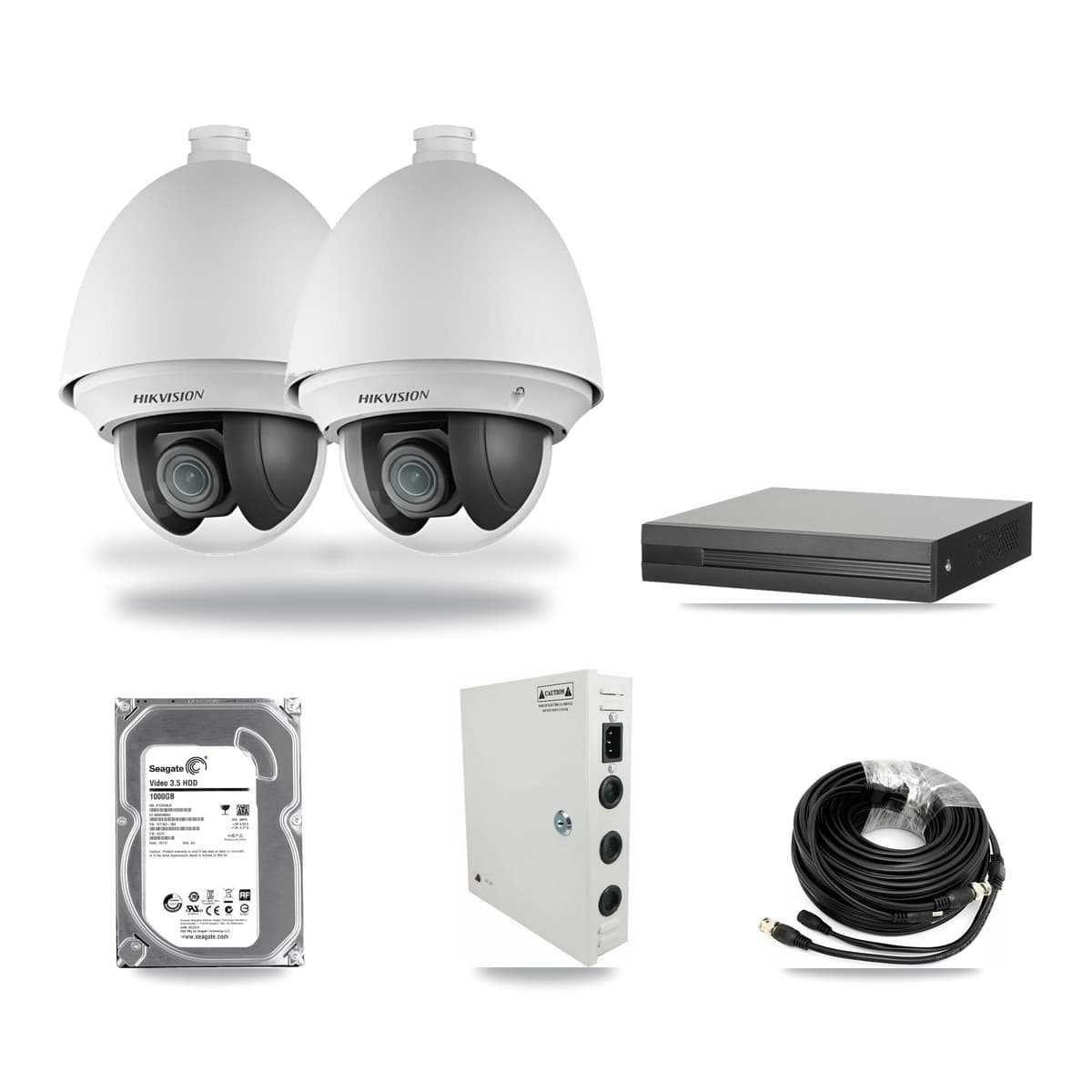 4-Channel 2MP CCTV Kit — 2 Hikvision PTZ Cameras + 1TB Recording - Image 1
