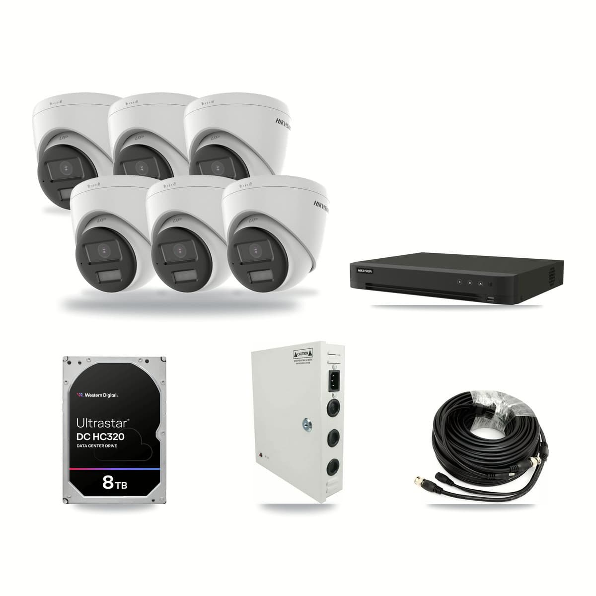 Hikvision 8-Channel 4K CCTV Kit — 6 DS-2CE78U0T Turret Cameras + 8TB Recording - Image 1