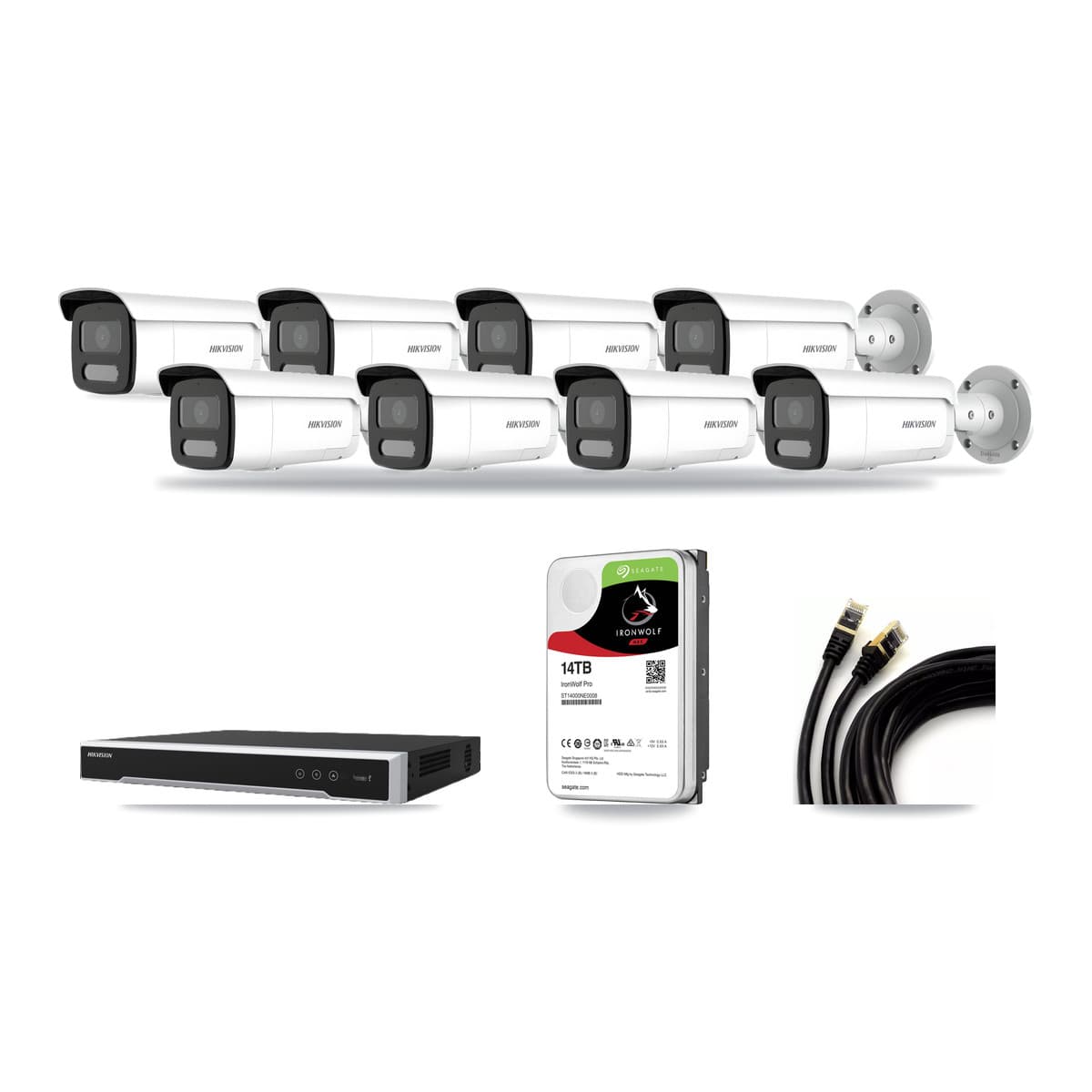 Hikvision 16-Channel 4MP – 4K CCTV Kit — 6 4MP + 2 4K Bullet Cameras + 14TB Recording - Image 1