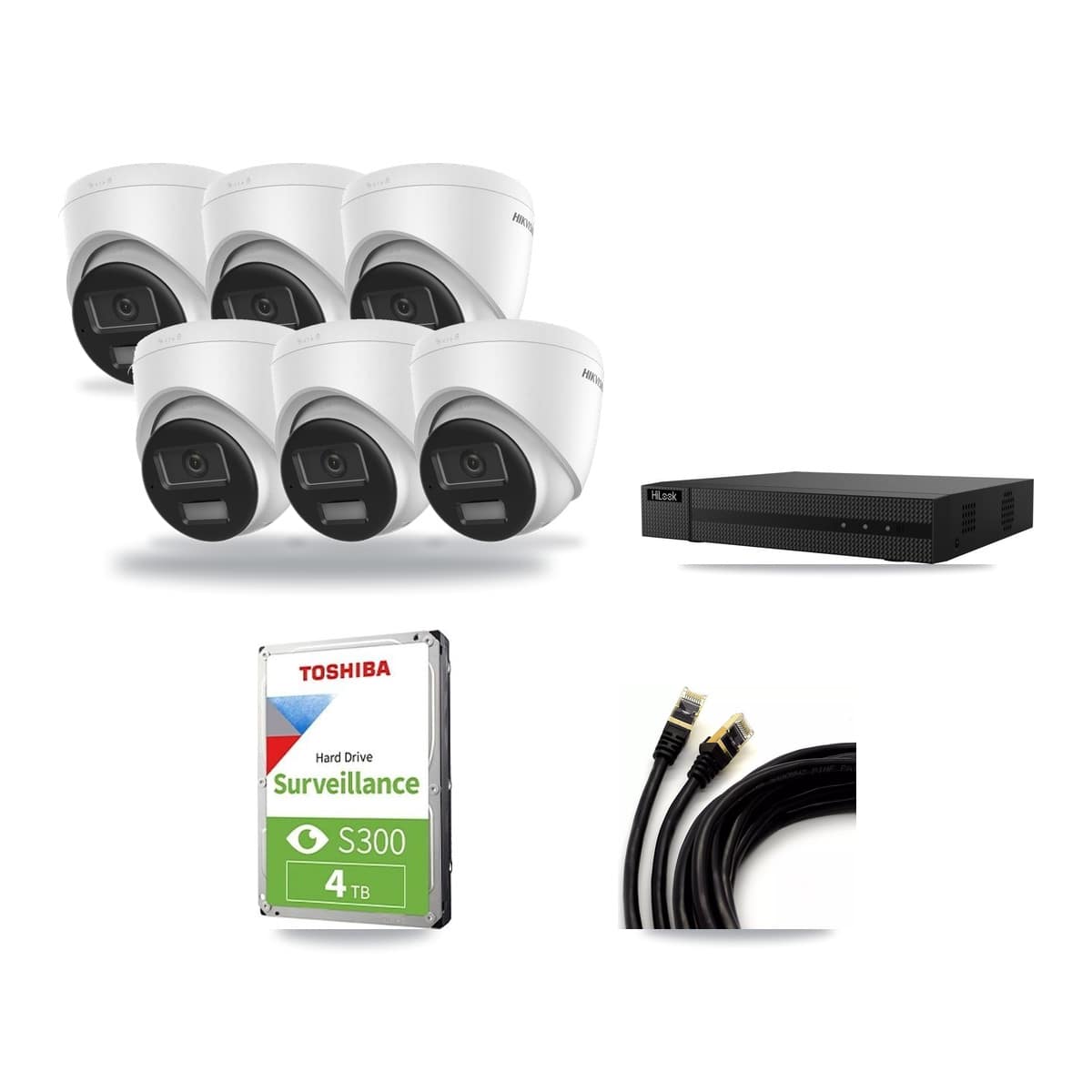 Hikvision & HiLook 8-Channel 4K CCTV Kit — 6 Turret Cameras + 4TB Recording - Image 1