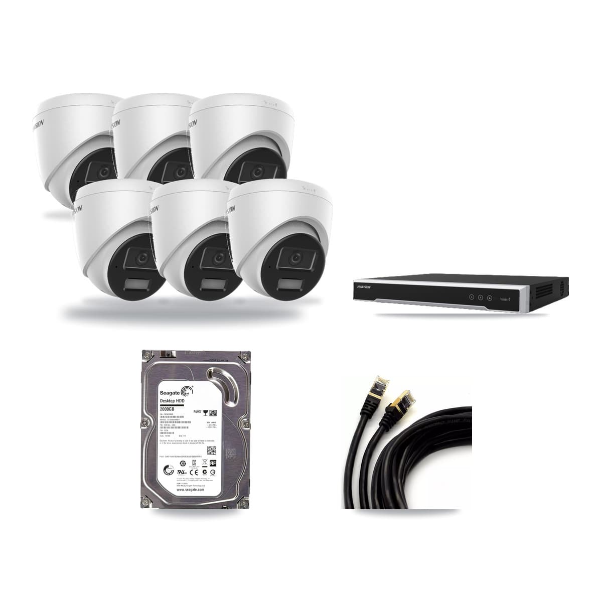 Hikvision 8-Channel 4MP CCTV Kit — 6 Turret Cameras + 2TB Recording - Image 1