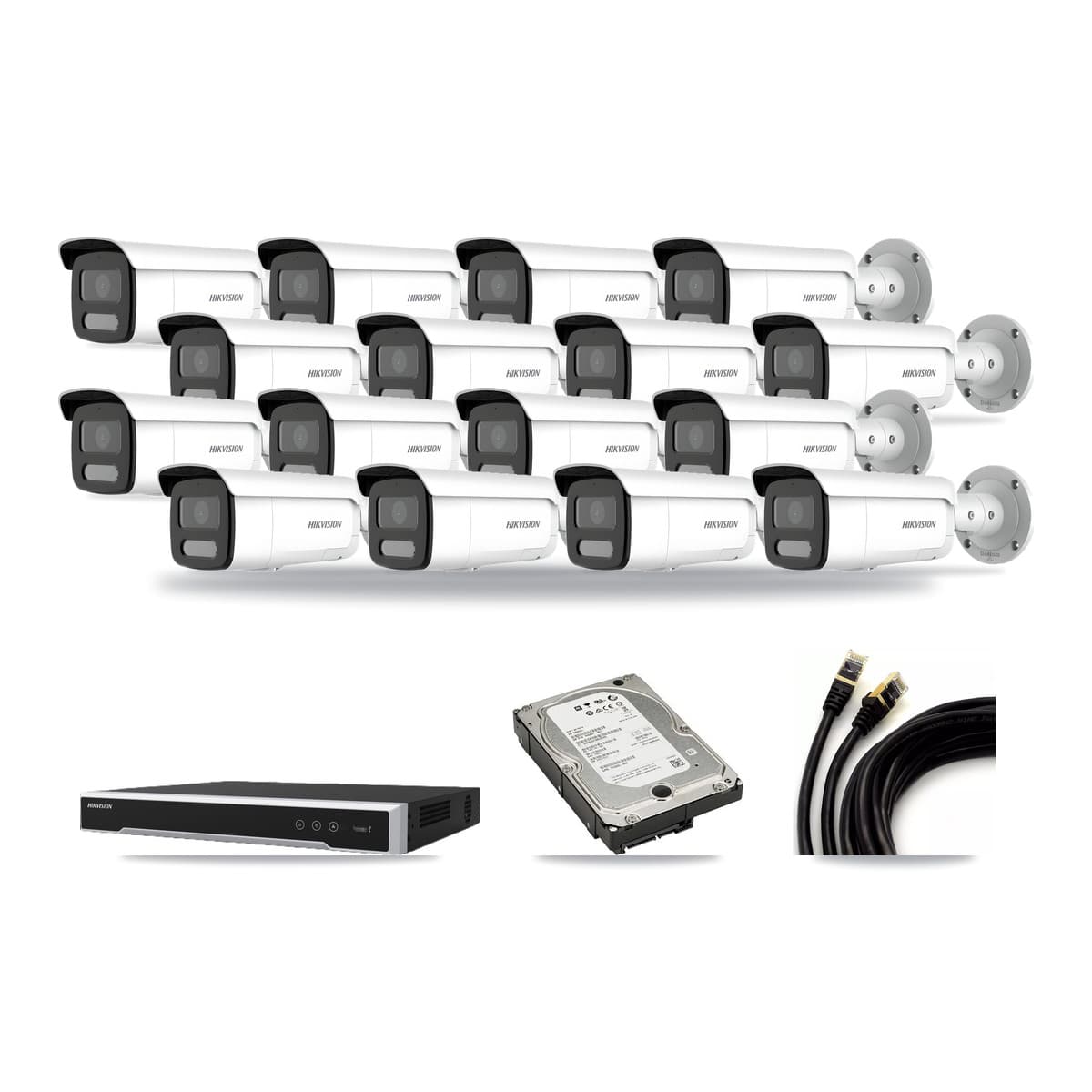 Hikvision 16-Channel 4MP CCTV Kit — 16 Bullet Cameras + 5TB Recording - Image 1
