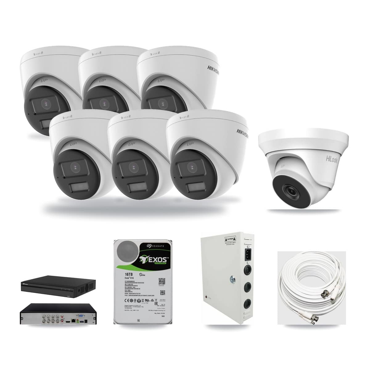 8-Channel 4MP – 4K CCTV Kit — 6 4K + 1 4MP Turret Cameras + 16TB Recording - Image 1