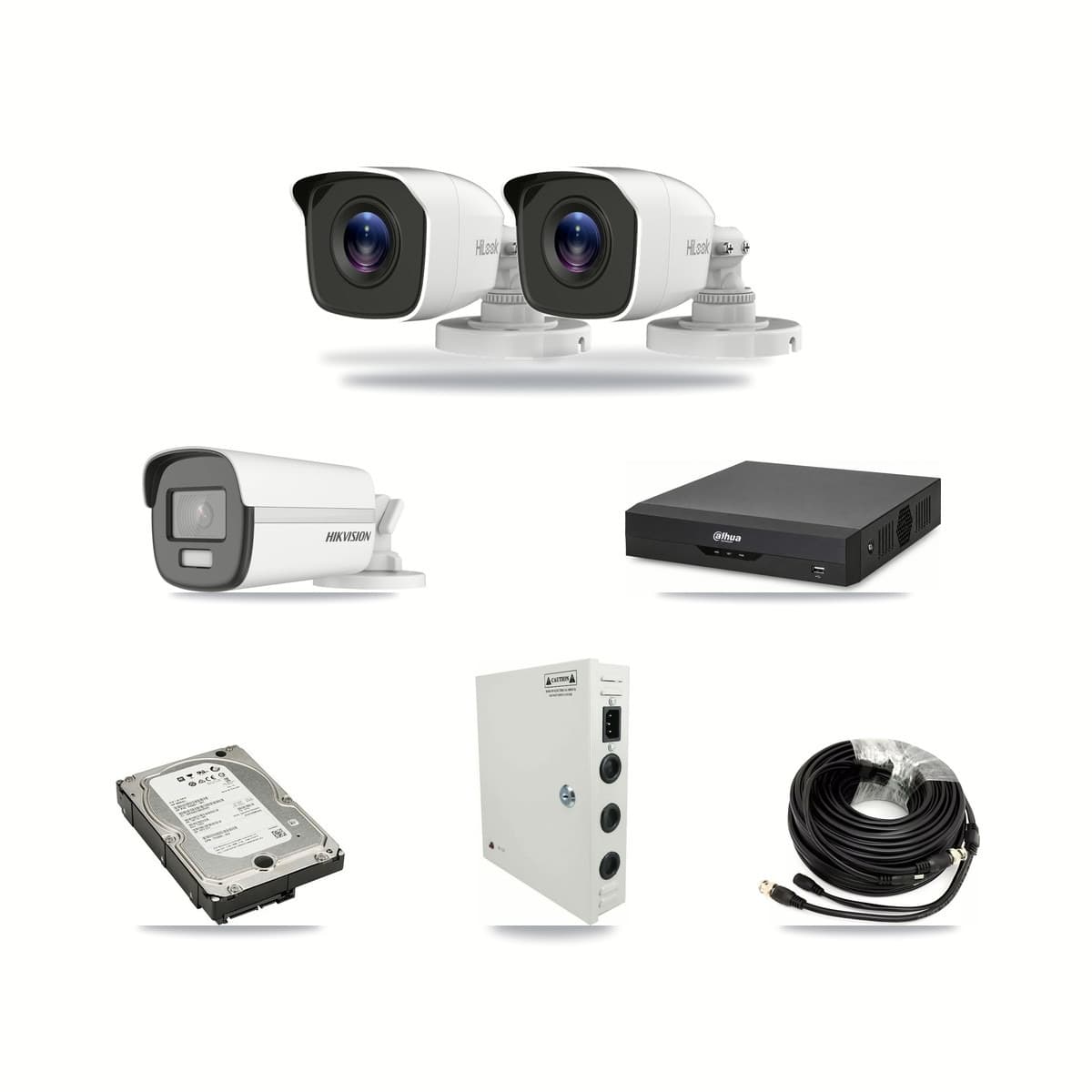 4-Channel 4MP – 4K CCTV Kit — 1 4K + 2 4MP Bullet Cameras + 5TB Recording (DH-XVR5104HS Recorder) - Image 1
