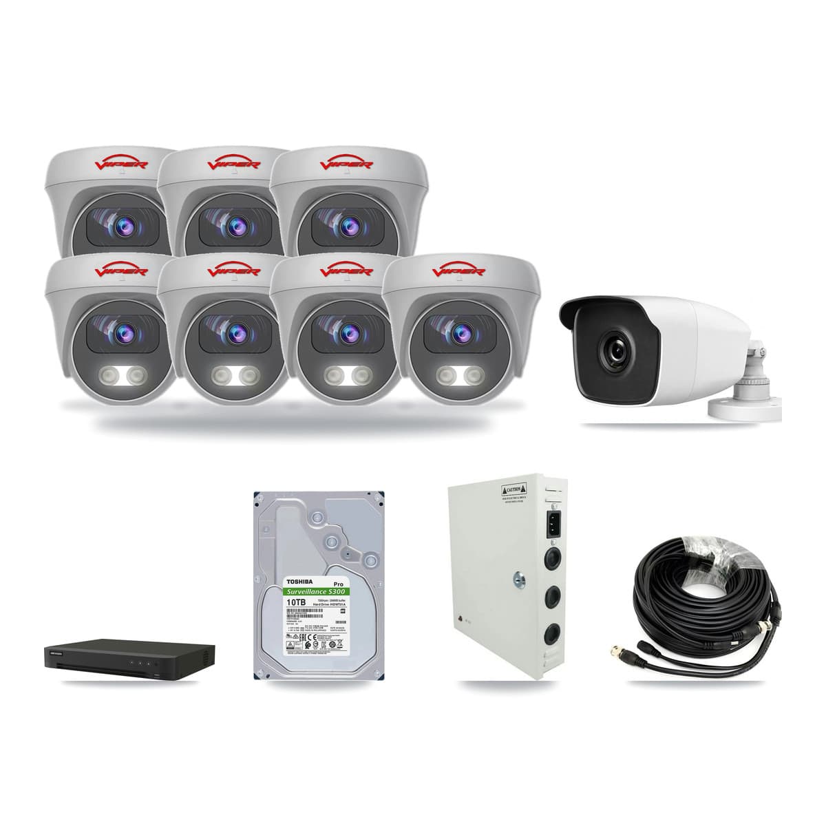 16-Channel 3MP – 5MP CCTV Kit — 1 3MP Bullet + 7 5MP Cameras + 10TB Recording - Image 1