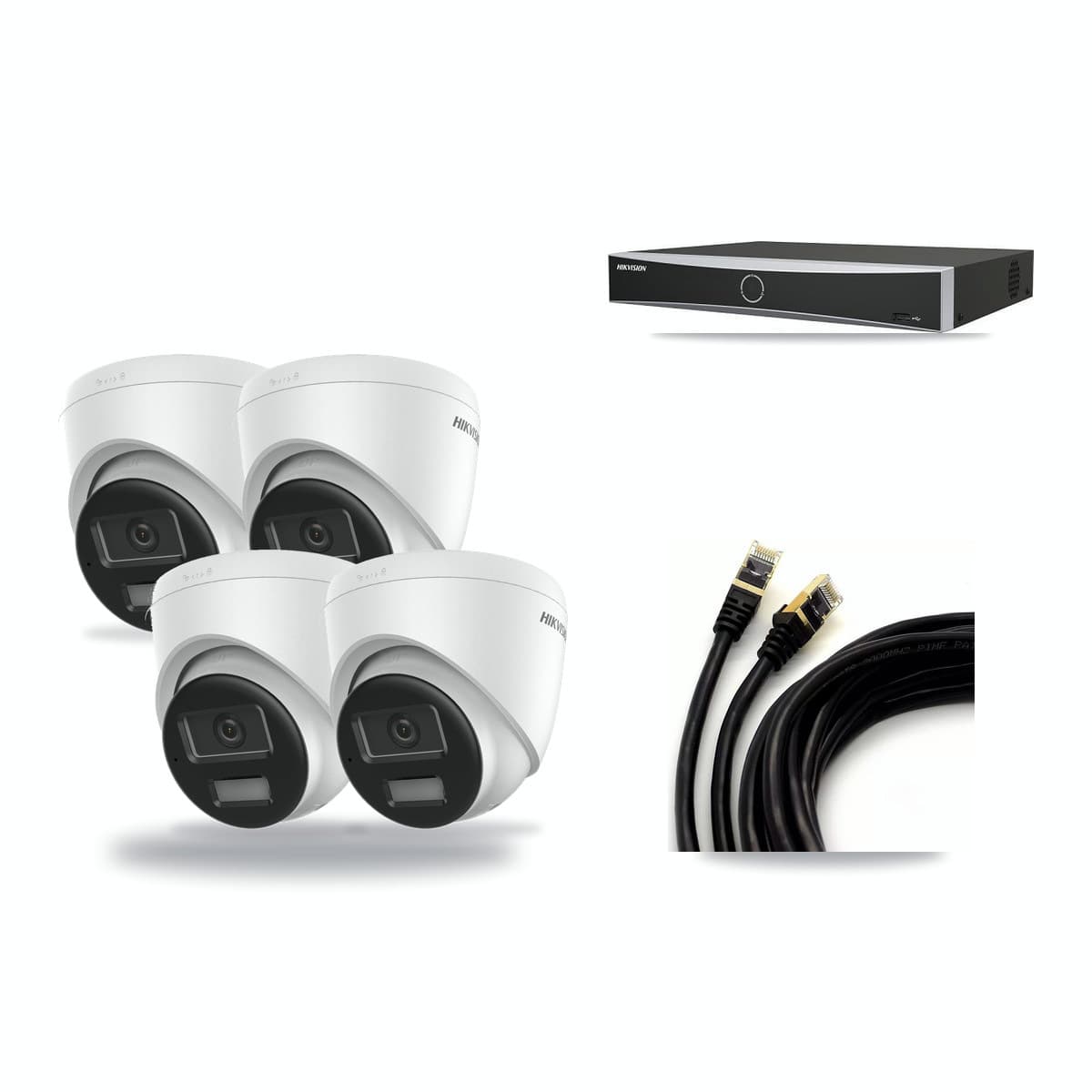 Hikvision 4-channel CCTV kit: 4 cameras (4× 4K Turret), 1TB hard drive